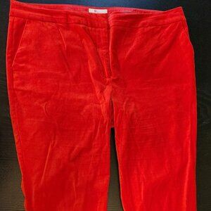 Red velvet Boden trousers, size 18L, never worn
